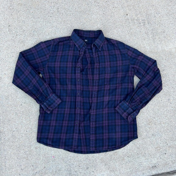 Uniqlo Flannel Checked Long-Sleeve Shirt - Picture 1 of 3